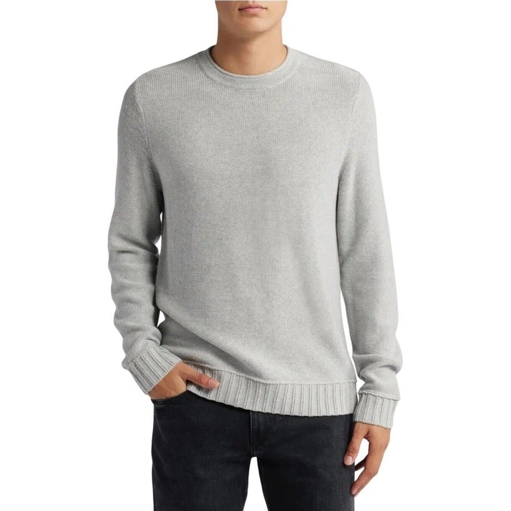 Treasure & Bond Crewneck Sweater Textured Knit Casual Pullover Gray Small‎